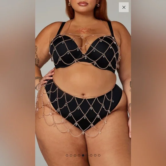 Savage X Fenty. XL/1X. Rose Gold/Black Caviar - Picture 4 of 7